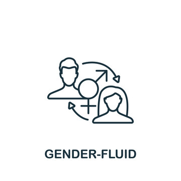 Gender-Fluid icon. Line simple Lgbt icon for templates, web design and infographics