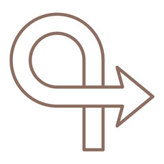 Curved Multicolor Line Icon