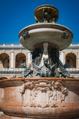 Loreto, the main fountain (Fontana Maggiore) in Piazza della Madonna. Marche region, Italy.