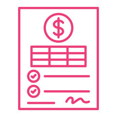 Invoice Multicolor Line Icon