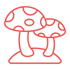 Mushroom Multicolor Line Icon