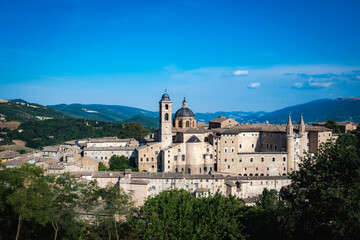 Fototapeta na wymiar Panorama of Urbino, a world heritage city in the Marche region of Italy.