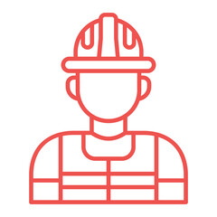 Worker Multicolor Line Icon