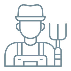 Farmer Multicolor Line Icon