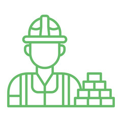 Builder Multicolor Line Icon