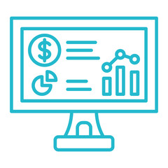 Analytic Multicolor Line Icon