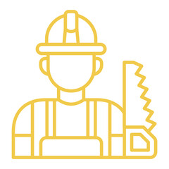 Carpenter Multicolor Line Icon