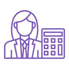 Accountant Multicolor Line Icon