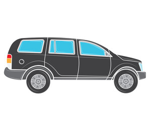 SUV in isolate on a white background. Vector illustration.