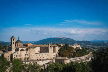 Fototapeta na wymiar Panorama of Urbino, a world heritage city in the Marche region of Italy.