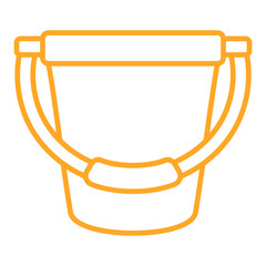 Sand Bucket Multicolor Line Icon