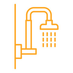 Shower Multicolor Line Icon