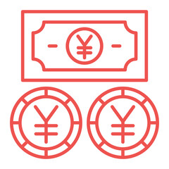 Yen Currency Multicolor Line Icon