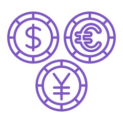 Currencies Multicolor Line Icon