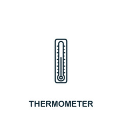 Thermometer icon. Line simple Measuring icon for templates, web design and infographics