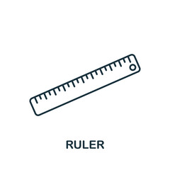 Ruler icon. Line simple Measuring icon for templates, web design and infographics