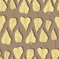 seasonal autumn fallen yellowed leaves vector seamless pattern for fabrics, prints, packaging and cards
