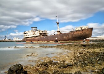old boat in the sea