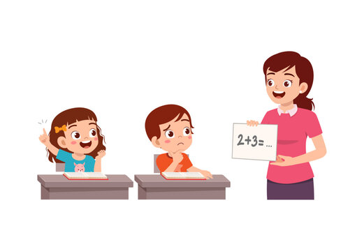 little kid study math in class with teacher Stock Vector | Adobe Stock little kid study math in class with teacher Stock Vector | Adobe Stock