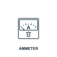Ammeter icon. Line simple Measuring icon for templates, web design and infographics