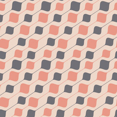 Bead on line pink gray pastel seamless pattern for textile design, art background vector illustration