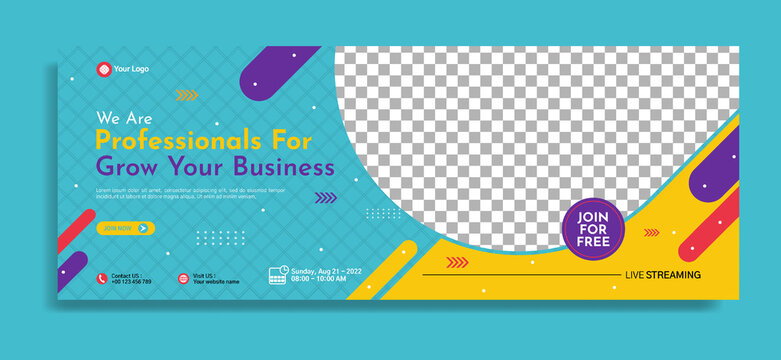 Business webinar horizontal banner template design. Very suitable for online class programs, marketing, etc.