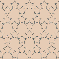 Naklejka premium Beige cute seamless pattern with star and starry sky, cute ornament background