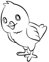 Chicken. Element for coloring page. Cartoon style.