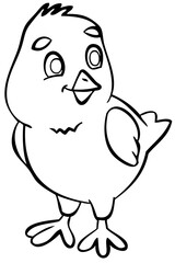 Chicken. Element for coloring page. Cartoon style.