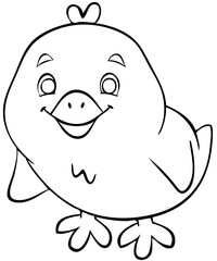 Chicken. Element for coloring page. Cartoon style.