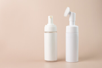 face wash with brush, Dispenser bottle for cream, soups, lotion, shampoo