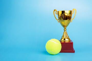 tennis trophy, champion award cup, first place winner of a sports tournament