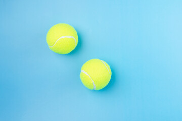 tennis ball on a blue background, sports background,