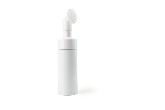 face foam in a bottle isolated on white background