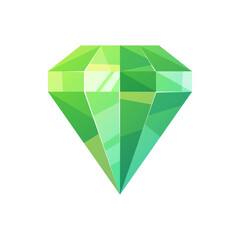 Alexandrite or Apatite precious stone isolated gem. Vector Aventurine or Tourmaline green gemstone