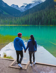 Joffre Lakes British Colombia Whistler Canada, colorful lake of Joffre lakes national park in...