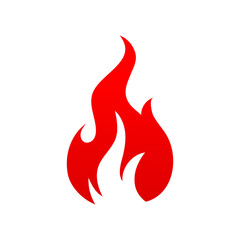 Fire symbol of heat, combustion and passion isolated flat cartoon icon. Vector flammable inferno, bright blazing lit. Flame flare, orange burning campfire or bonfire, fireproof warning emblem
