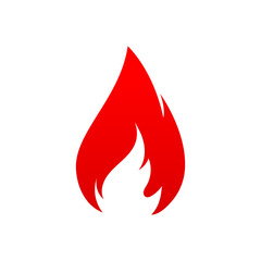 Fire, campfire isolated vector icon, torch flame, red burning bonfire symbol. Glowing shining flare with long waving tongues. Ignition cartoon element for design
