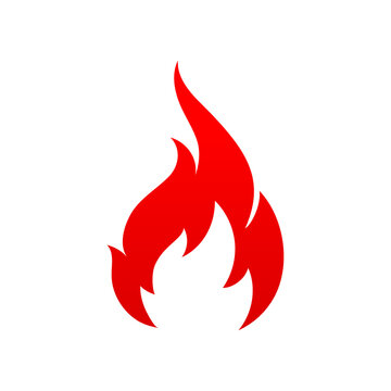 Blazing fire combustion, inferno ignition isolated flat cartoon burning fire. Vector flame, fireproof sign fiery blazes. Explosion, orange fireball, symbol of passion, grill emblem, furious flame