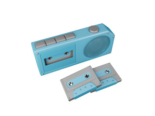 Cassette Player Icon Isolated 3d Render Illustration