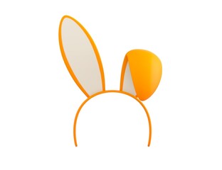 Yellow Bunny Headband in 3d rendering.