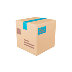 Cardboard Delivery Box Icon Isolated 3d Render Illustration