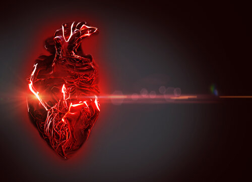 Heart attack, conceptual illustration