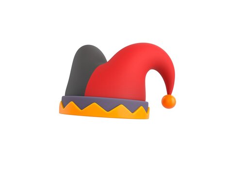 Jester Hat in 3d rendering.