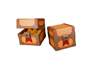Obraz premium Treasure Chest Icon Isolated 3d Render Illustration