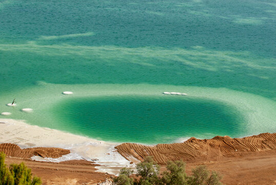 Shore of the Dead Sea, Israel, aerial view