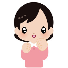 ジャンケン　グー　女の子　素材