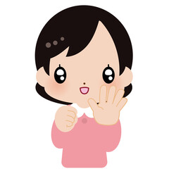 Obraz premium ジャンケン パー 女の子 素材