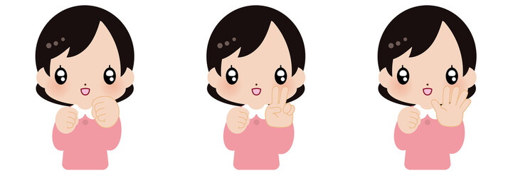 Obraz premium ジャンケン セット 女の子 素材