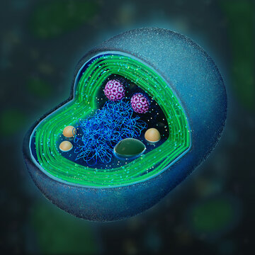 Cross-section of a synechococcus, illustration